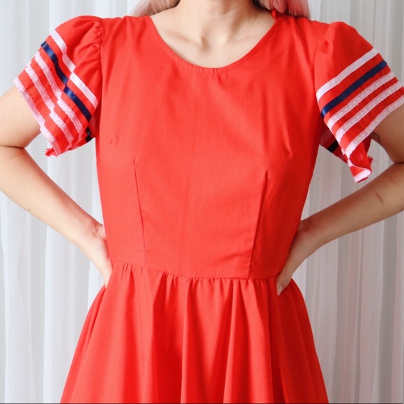 Vintage Red Square Dancing Dress - Picture 7 of 7